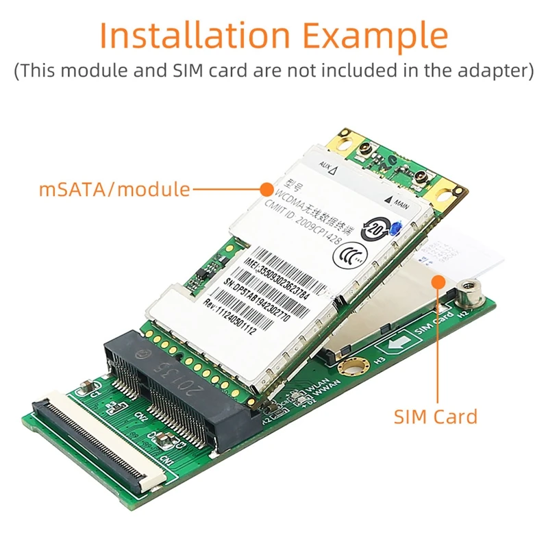 كابل موسع مرن pci-e MSATA صغير ، فتحة بطاقة Sim ، حجم كامل ونصف حجم MSATA SSD ، وحدة Wifixwwanxwlan ، جديد