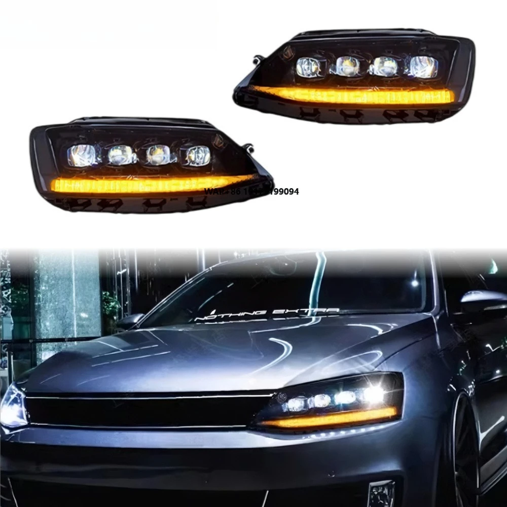 

Jetta Headlights 2012-2018 LED Lens Upgrade Front Lamp Car Accessories Hot Selling Plug and Play DRL