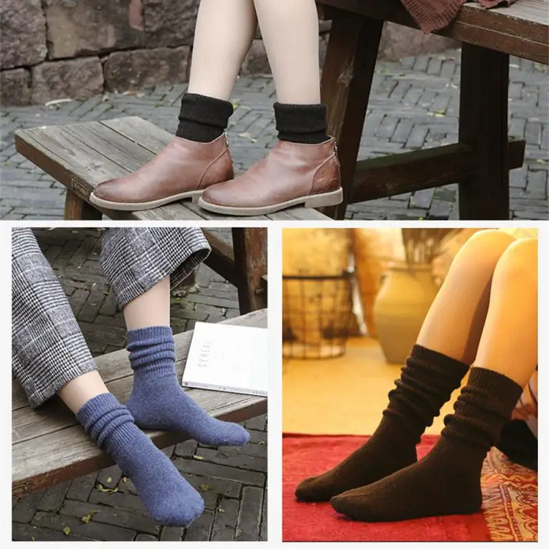 

2/1Pairs Autumn Winter High Elastic Simple Children Socks Korean Cotton Stripes Solid Color Boys Girls Socks Thermal Socks