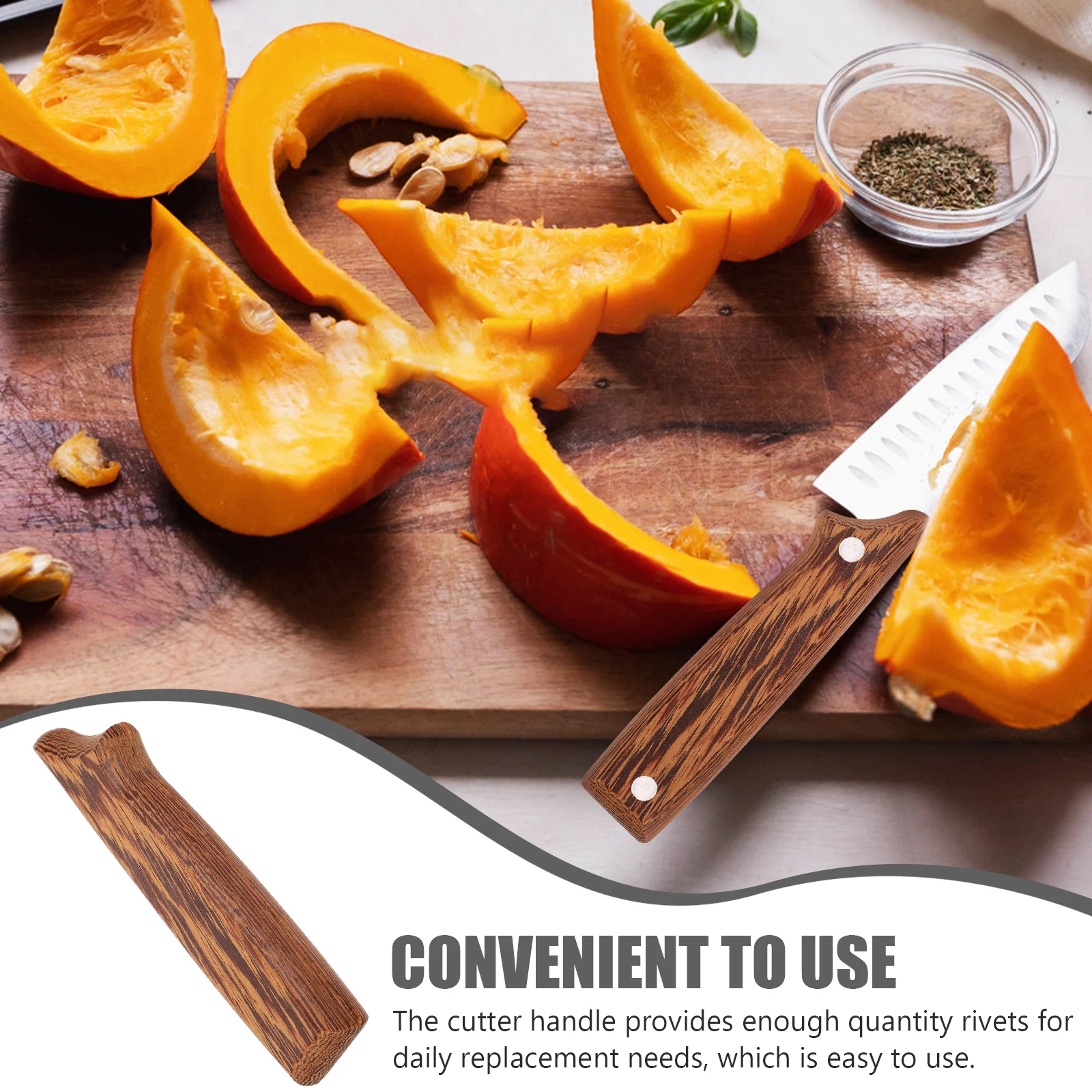 

2pcs Handle Accessories Stainless Steel Wood Ergonomic Non Slip Replacement Handles For Kitchen Camping