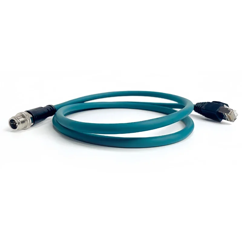 كابل M12 8Pin X-Code إلى RJ45 Cat6A Ethernet - نقل بيانات جيجابت في الثانية بسرعة 10 جيجابت في الثانية، سلك شبكة الكاميرا الصناعية المحمي 1-20 متر