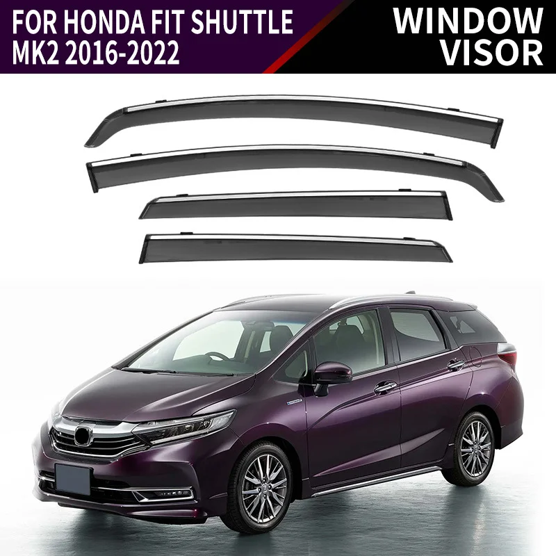 

Chrome Strips Rain Guards for Honda Shuttle 2016-2022 Window Visor Wind Deflectors Door Visor Vent Shades Ventvisor