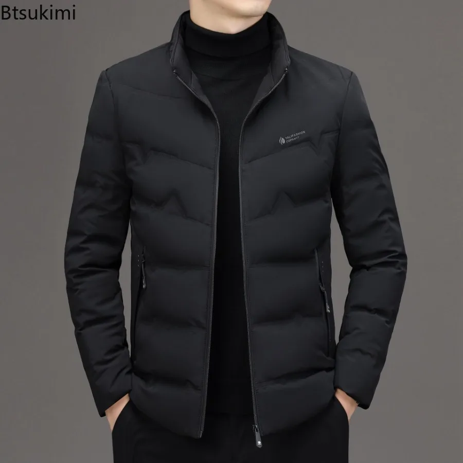 High Quality 2025 Autumn Winter Men's Bright Duck Down Jacket Business Casual Warm Puffer Coat Outwear Lightweight Down Clothing