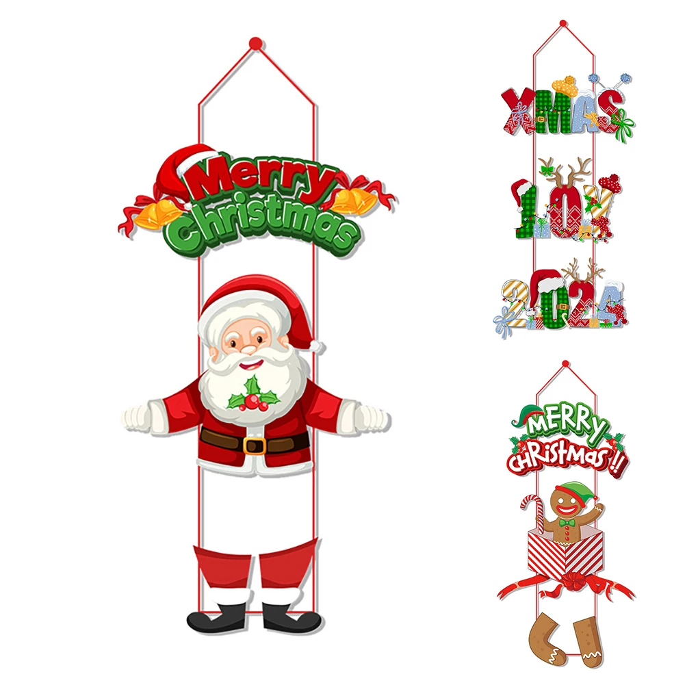 

Christmas Hanging Sign Santa Snoweman Elk New Year Party Pendants Christmas Party Decoration Supplies