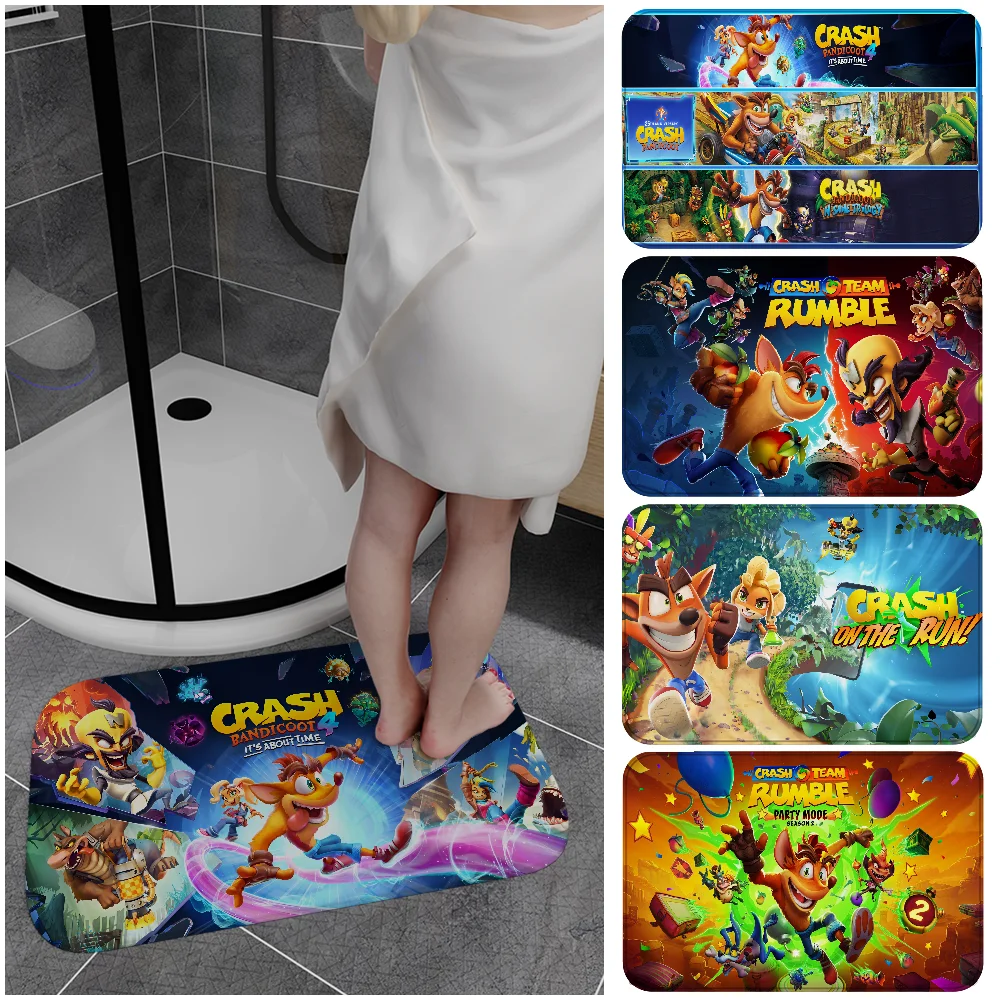 Crash Bandicoot Floor Mat Entrance Door Mat Washable Non-Slip Living Room Sofa Chairs Area Mat Kitchen Welcome Doormat