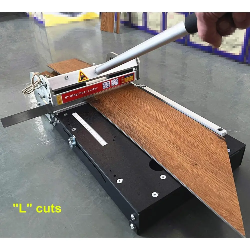 قاطع ألواح الفينيل 8.8 بوصة Pro LVP SPC RVP LVT VCT PVC WPC قاسية صلبة زاوية القطع الترجحية قياس دقيق