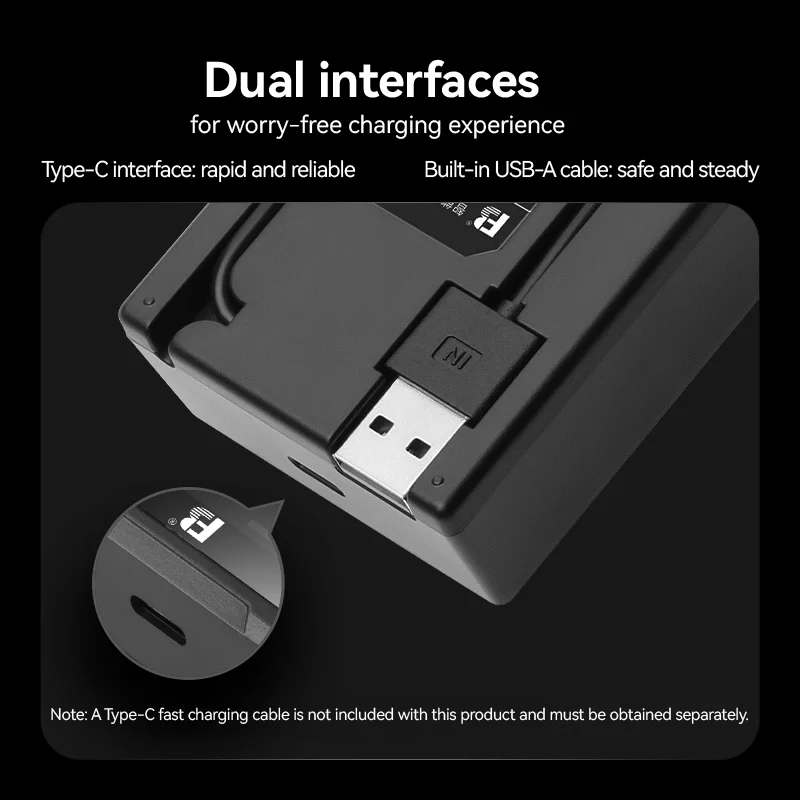 FB NP-FZ100 Fast  Dual USB Charger Compatible with Sony  A7R3 A6600 A6700 A7M3  A7R4 A7R5 A7III ZV-E1 FX3 Battery Charger view 6