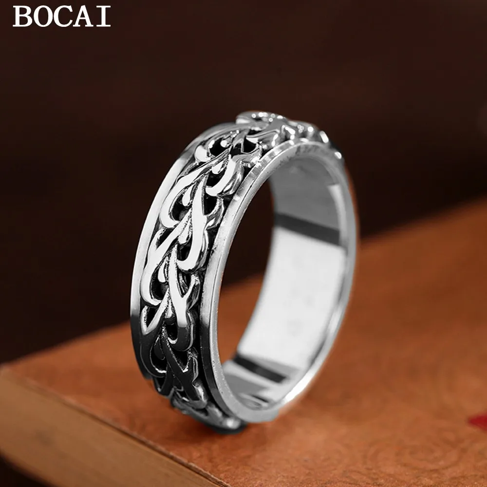 

BOCAI S990 Чистое серебро Универсальное и универсальное с вращающимся серьгой из пшеницы, которое можно регулировать