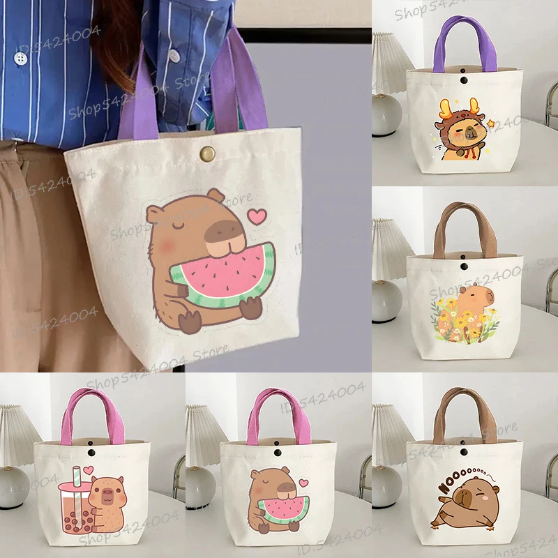 Hand-held Mini Capybara Bag Color Blocking Cartoon Capybara Tote Casual Gifts Bags Zero Wallet Fashion Women Kids Handbags