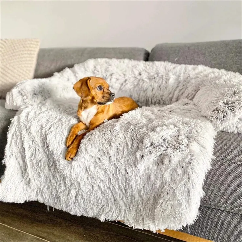 

Hot Removable Zipper Long Plush Soft SOFA Dog Bed Wholesale Cushion Modern Couch Dog Bed