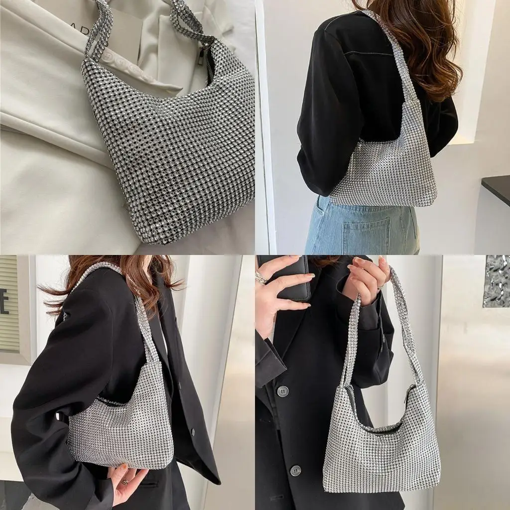 

X90d изысканная серебряная блестящая сумка для кошелька для столовой сумки для подмышки вечерняя сумка свадебная сумка на плече