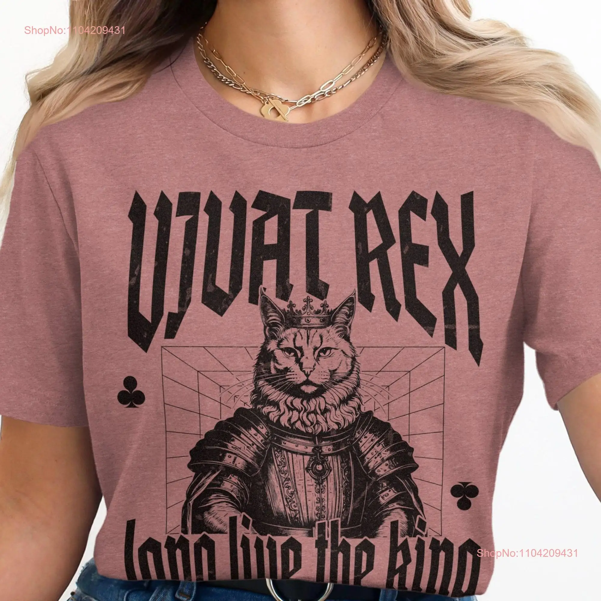 Vivat Rex Long Live The King Renaissance Festival T Shirt Ren Faire Cat Medieval Royal long or short sleeves