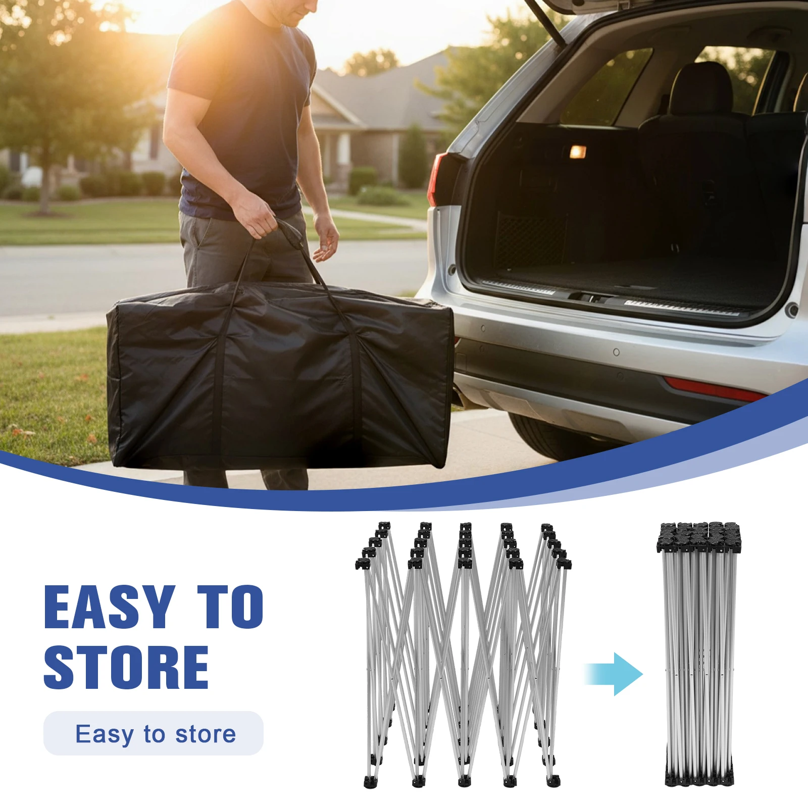 

10x10/10x15/10x17 FT Portable Pop Up Display Stand with Carrying Bag Tension Backdrop Booth Frame for Exhibition Wedding Event
