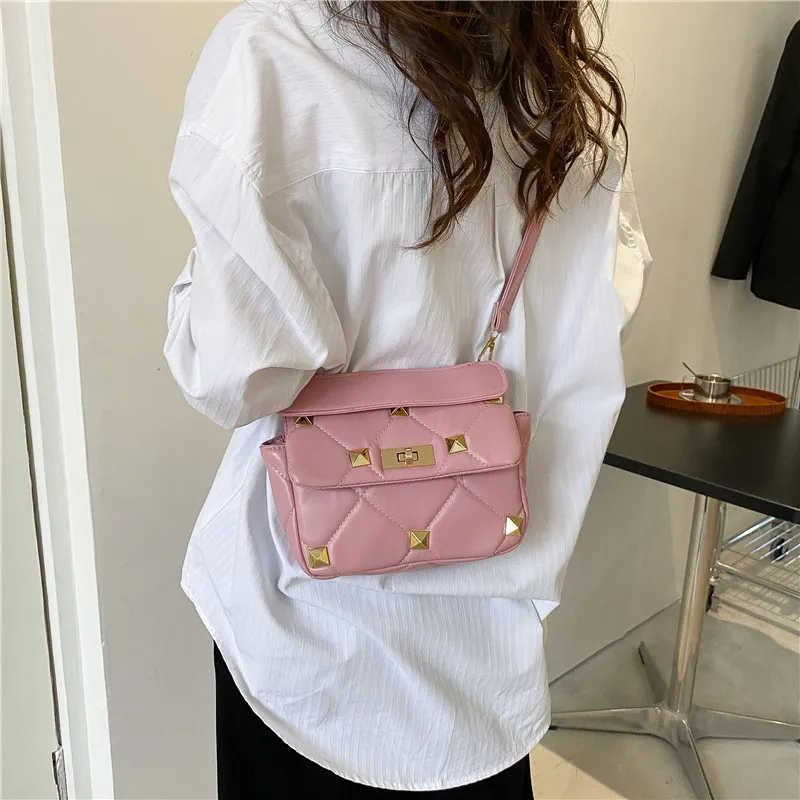 Handbags for Women Rivet Design Shoulder Bags Small Capacity Tote Lady Travel Top-handle Bag Pouch Phone Female Purses 2023