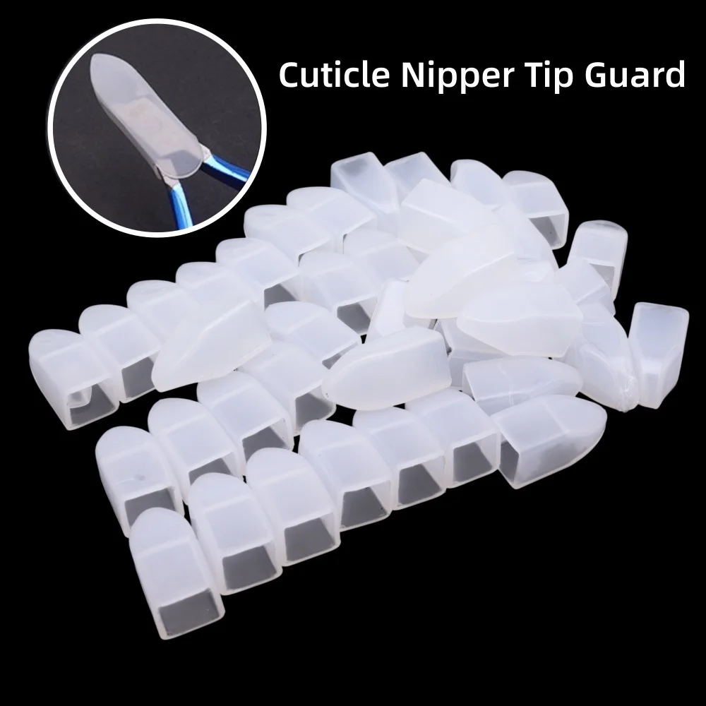 10/20/50pcs Clear PVC Soft Rubber Protective Caps for Cuticle Nipper Nail Clippers & Beauty Tools