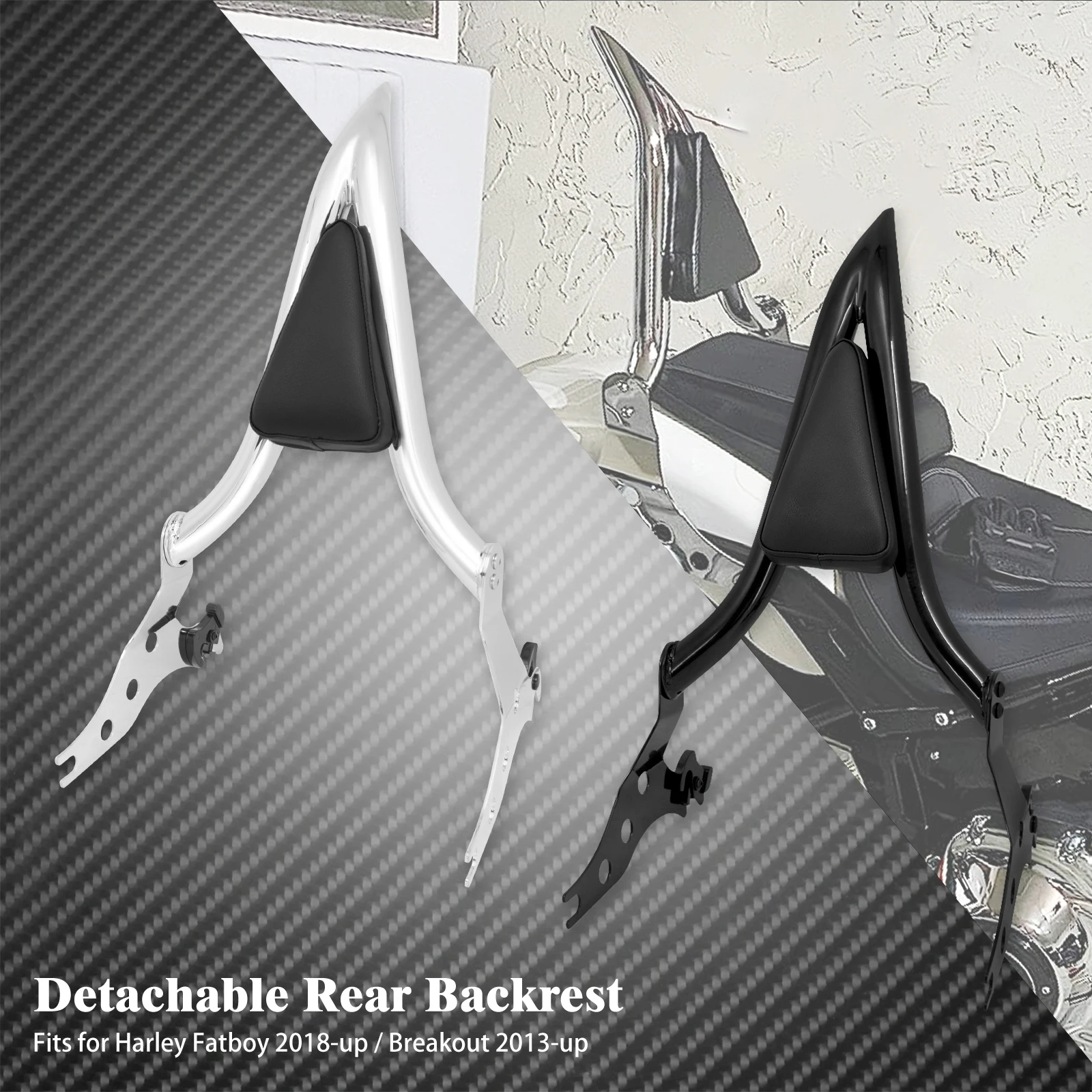 

Motorcycle Detachable Rear Backrest Passenger Backrest Sissy Bar For Harley Softail Fatboy FLFBS 2018-23 Breakout FXSB 13-2023