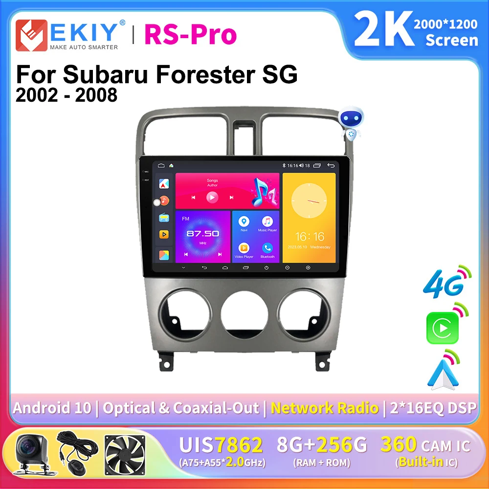 

EKIY 2K Screen Car Radio CarPlay For Subaru Forester SG 2002-2008 Autoradio Android Auto Multimedia Player GPS Stereo Receiver