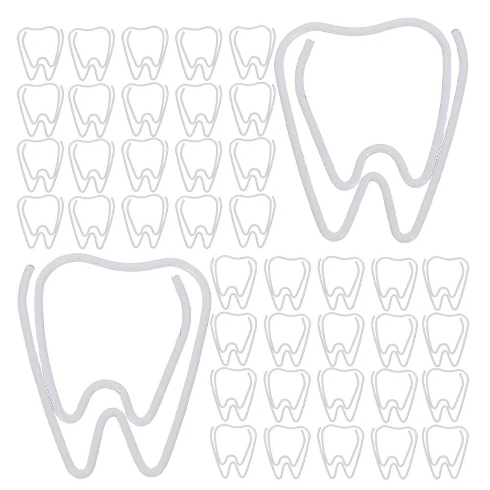 150Pcs Tooth Shaped Paper Clips Metal Binder Clips White Office Supplies for Organizing Documents Files Journaling