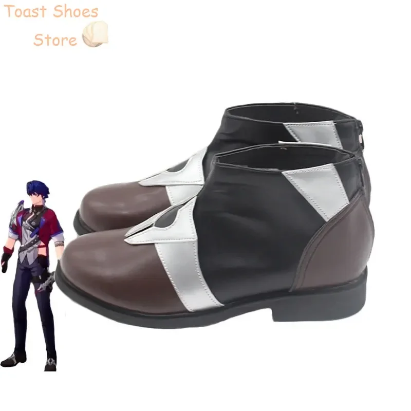 Jeu Honkai Star Rail Sampo Koski Cosplay Chaussures, Chaussures en cuir PU, Bottes de fête d'Halloween, Accessoire de costume