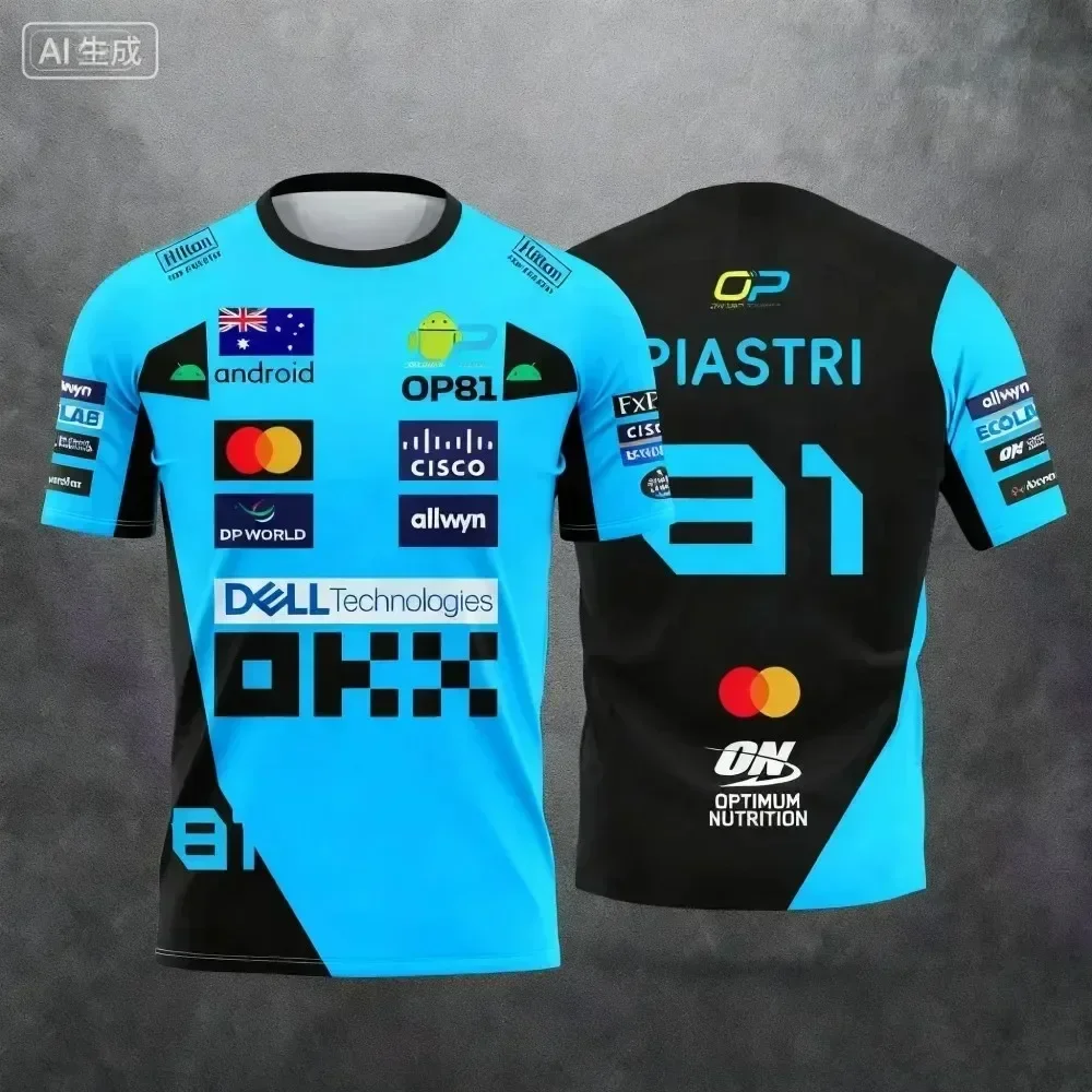 Lando Norris Nummer 4 Neues Rennstil-Trikot Extremsport-Rennbekleidung Atmungsaktive Schnelltrocknende Sportbekleidung T-Shirt Radsport-Oberteil – Detail 13