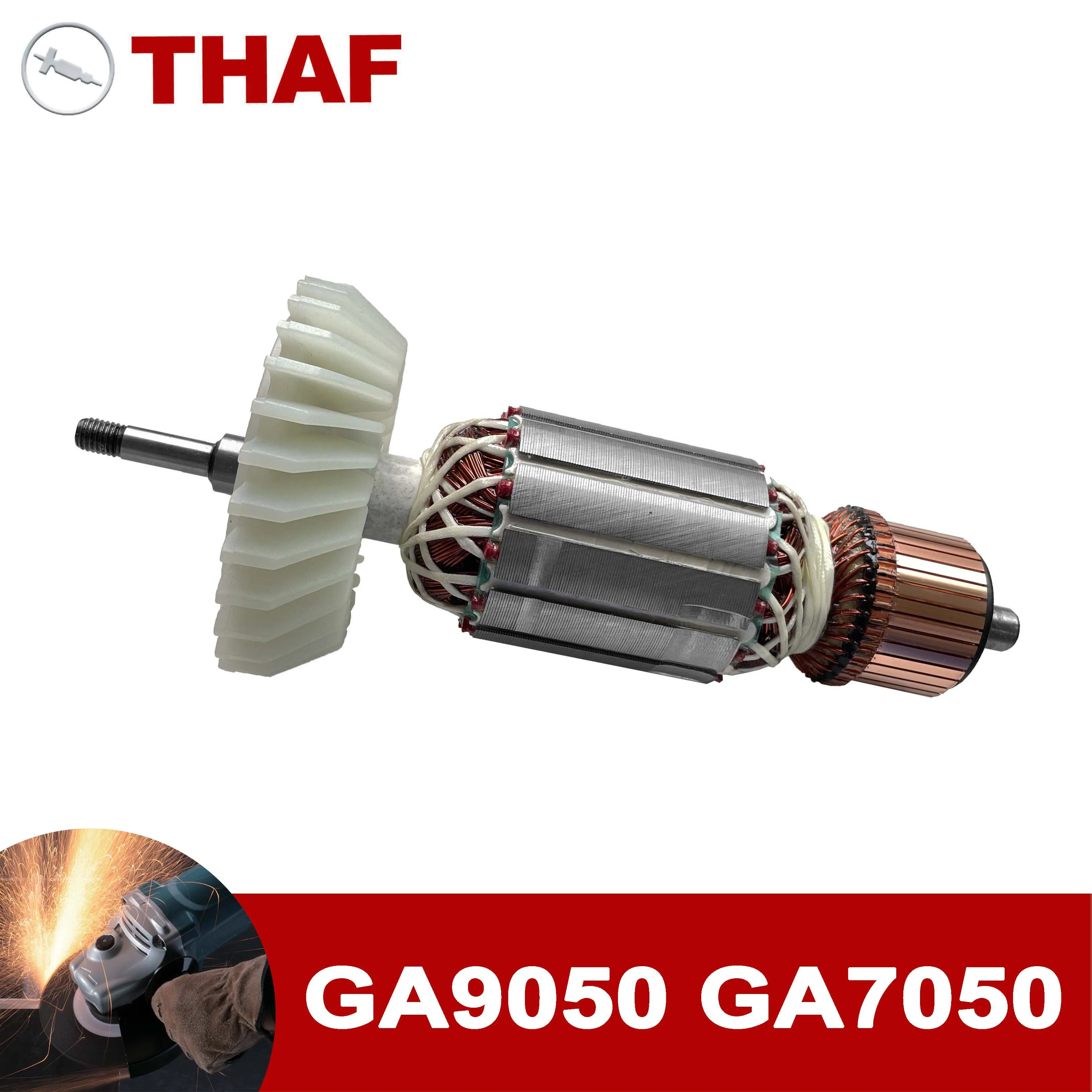 AC220-240V Armature Rotor Anchor Stator Replacement for MAKITA Angle Grinder GA9050 GA7050