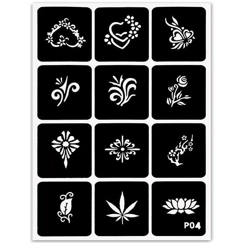 Tattoo Stencil for Painting Drawing 635 Pcs Pictures Hollow Small Temporary Tattoo Templates Color Drawing Book Brochure supply