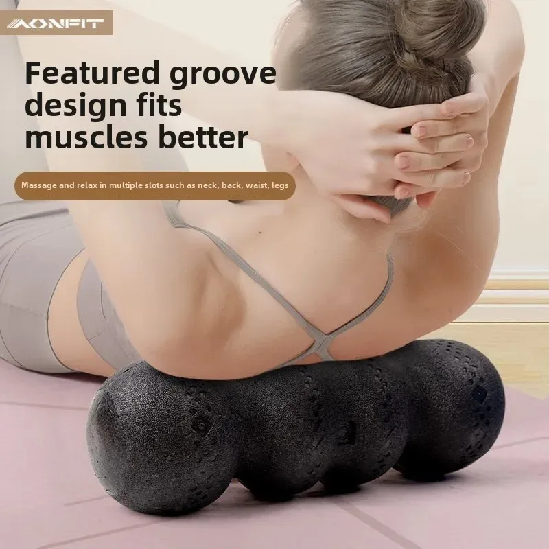 Rolo de Yoga e Pilates em EPP Sólido, Formato Amendoim, para Relaxamento Muscular, Equipamento de Treino, Massagem e Tonificação de Pernas, para Academia Doméstica