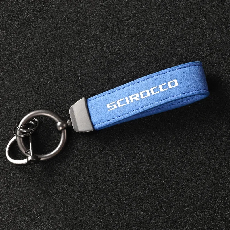 Suede Keychain Sport Key Ring Custom Gift With Logo For SCIROCCO GTI R GTE CTS Llaveros Para Hombre Keyring Accessories