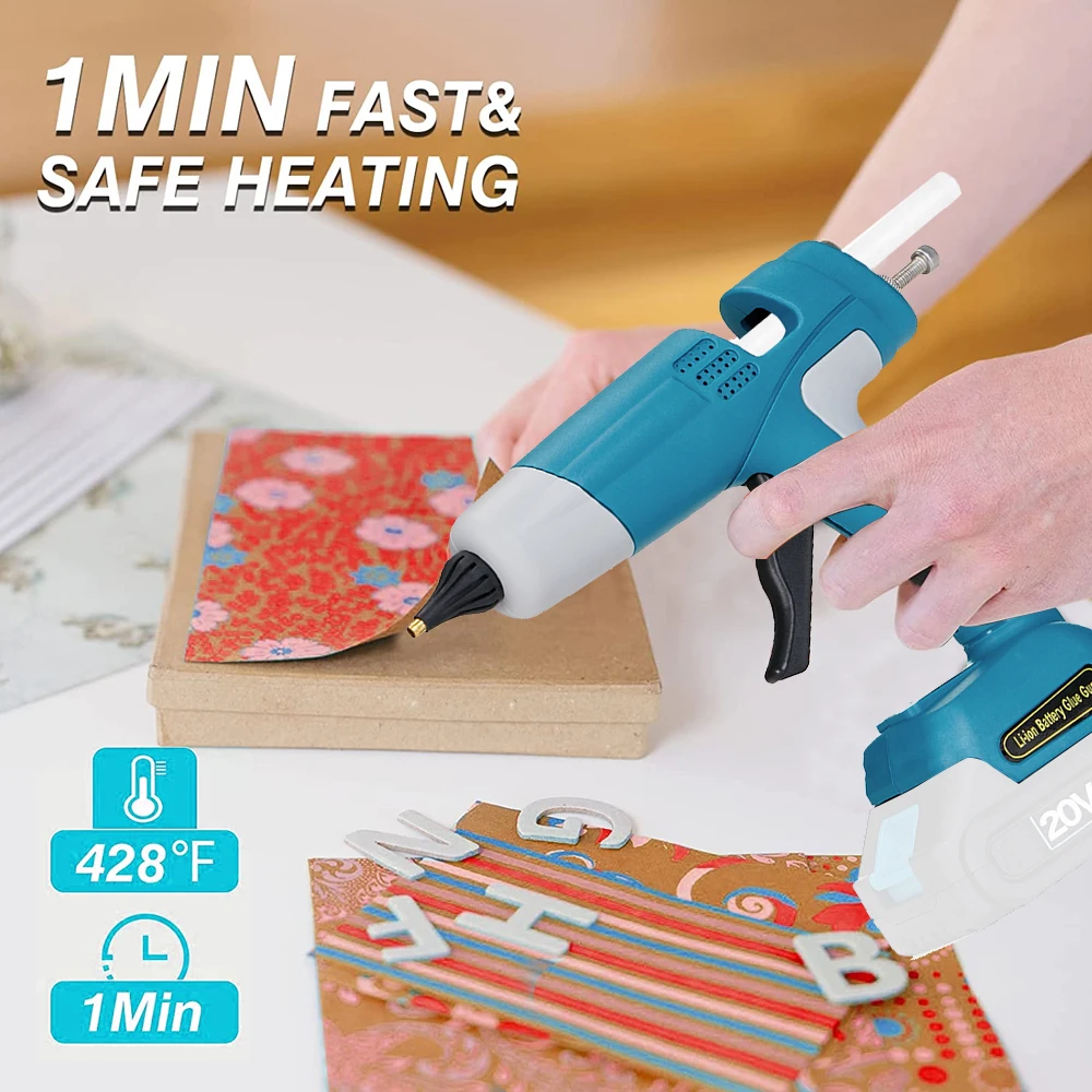 Imagem -02 - Household Electric Hot Melt Glue Machine Cordless Lithium Glue Extrusão Ferramenta para Makita 18v 11 mm Glue Stick sem Bateria Pcs