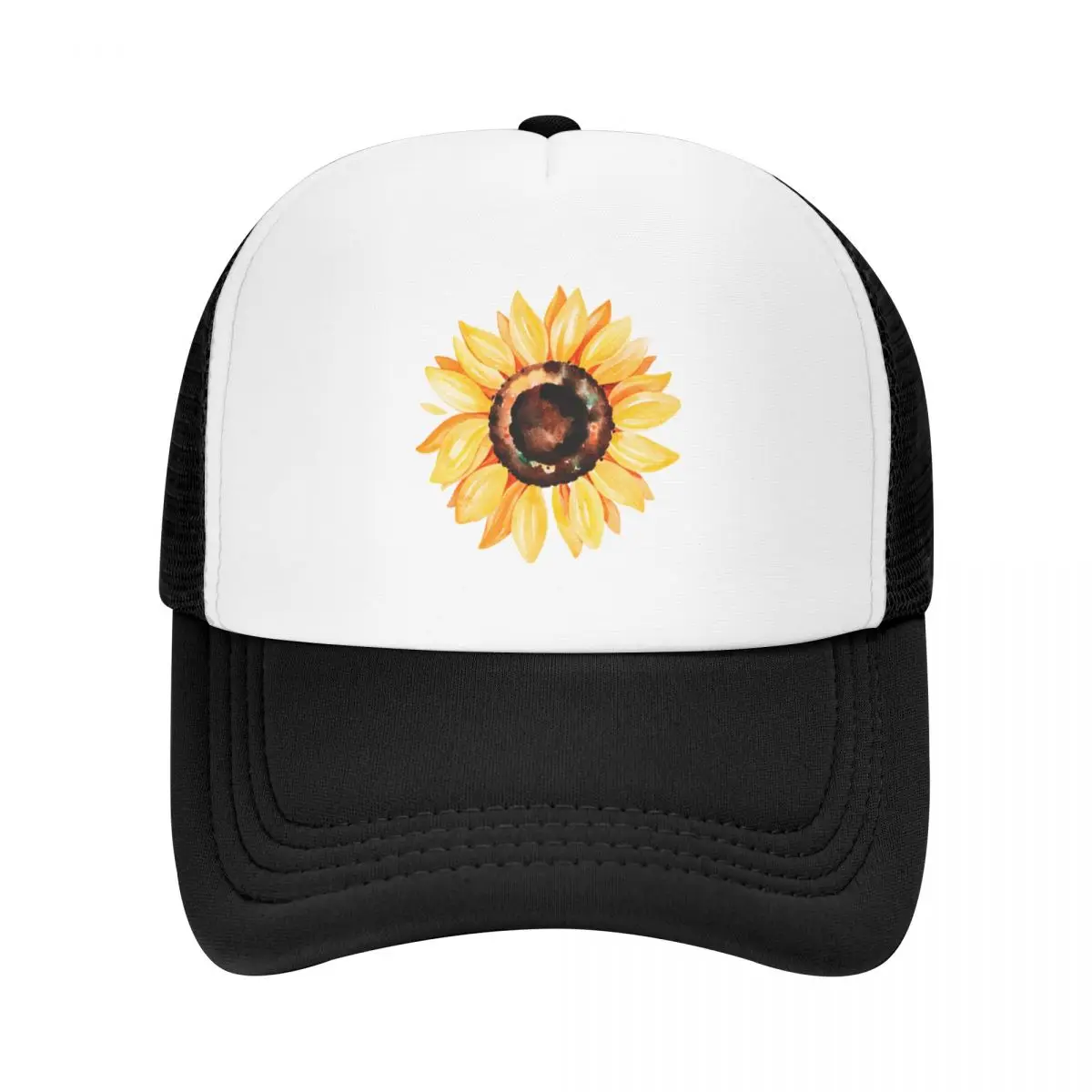 

Watercolor sunflower, hand painted yellow flower Baseball Cap Anime Hat Golf Cap Thermal Visor Caps Male Women's