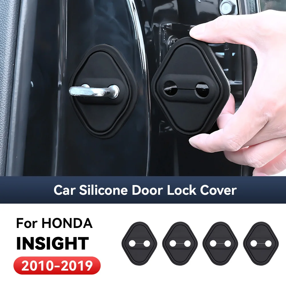 4pcs Car Decorat Accessories Silicone Protecte Auto Door Lock Latch Shock Absorber Cover For HONDA INSIGHT 2010-2019