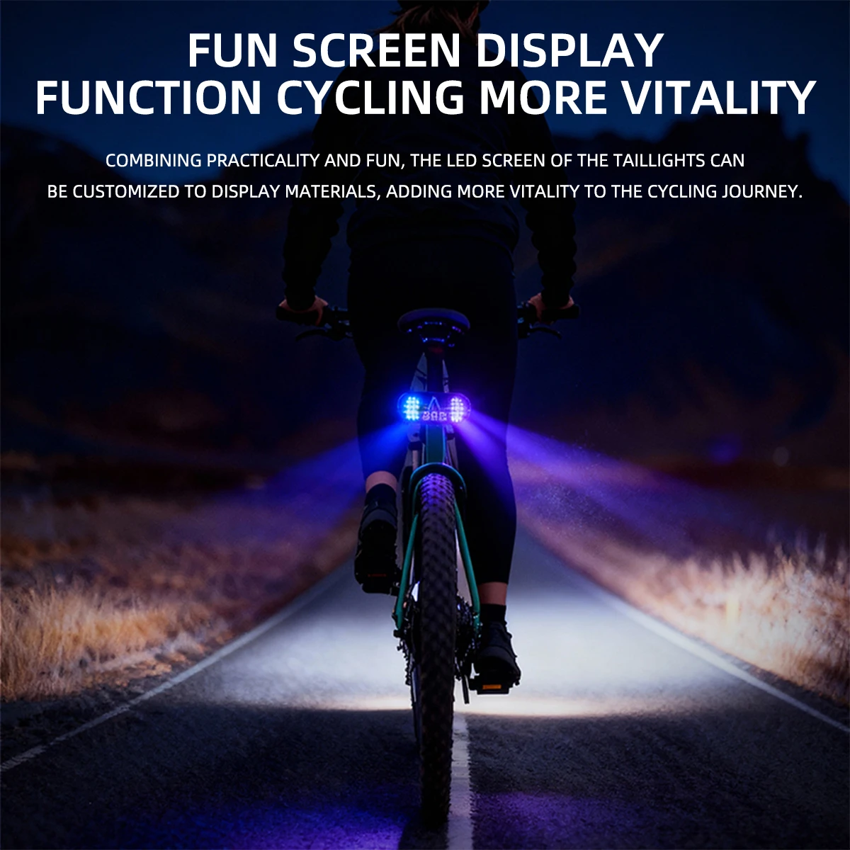 Motorcycle Bicycle Dynamic Pixel Panel Light LED Screen Eyes Rearview Mirror Lights APP Control Rear Decorative Light