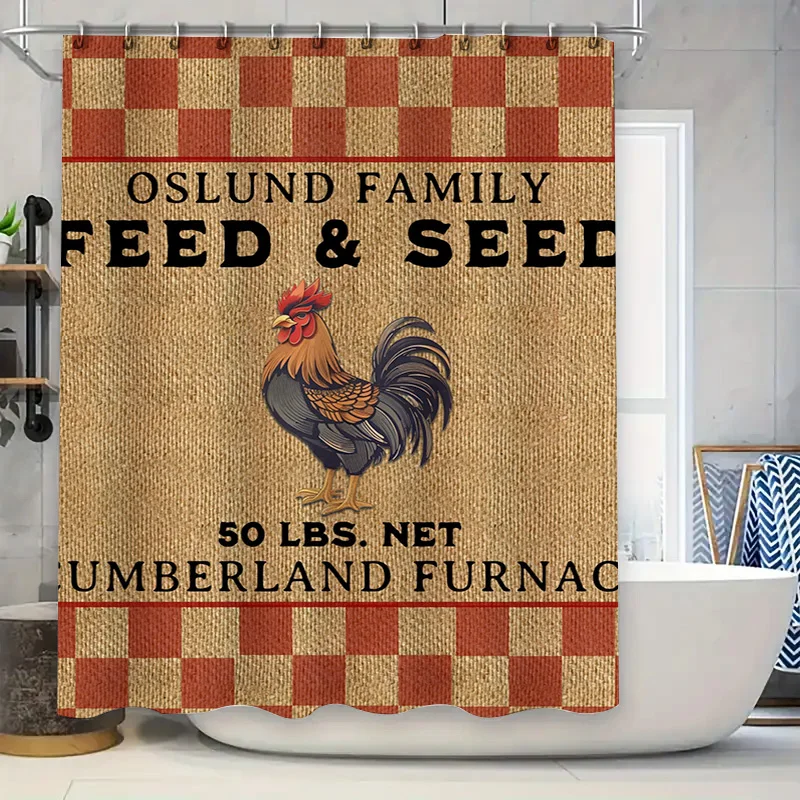 

Decorate Your Home with Rustic Charm: Farmhouse Style Shower Curtain Red Rooster Design for Bathrooms Kitchens Decorations from