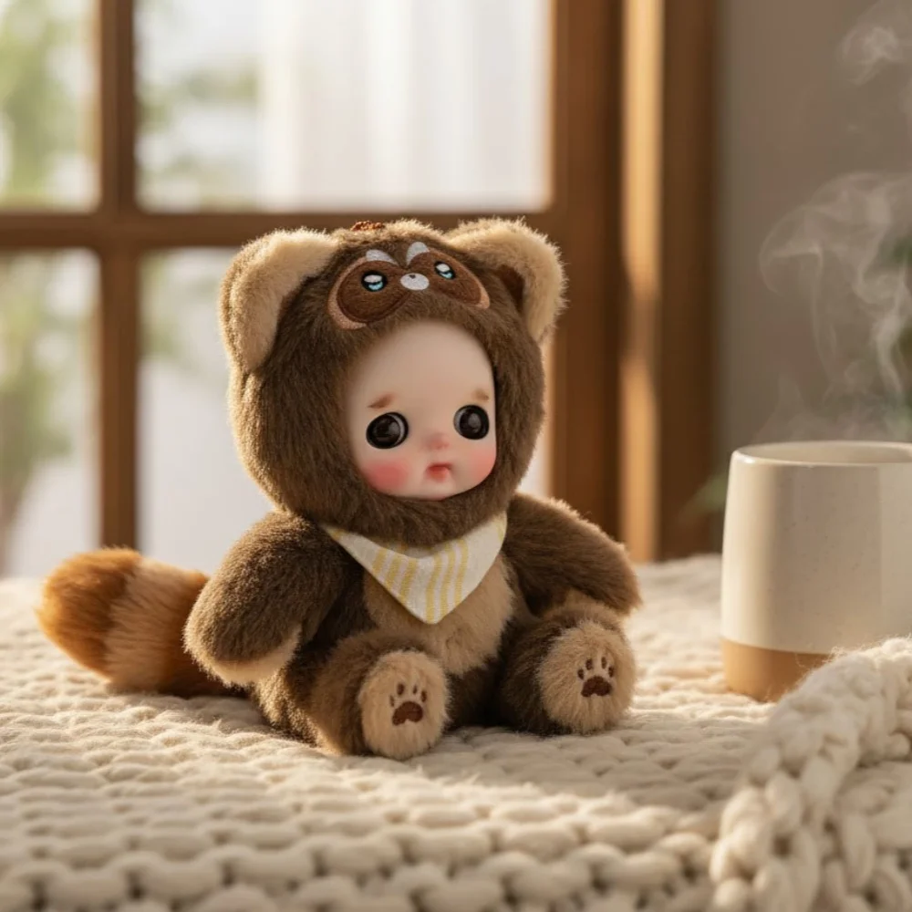 

Cloveray 6-inch Kawaii Porcelain Doll Super Cute Ceramic Face Plush Body Super Kawaii Plush Animal Ceramic Doll Kid Xmas Gift