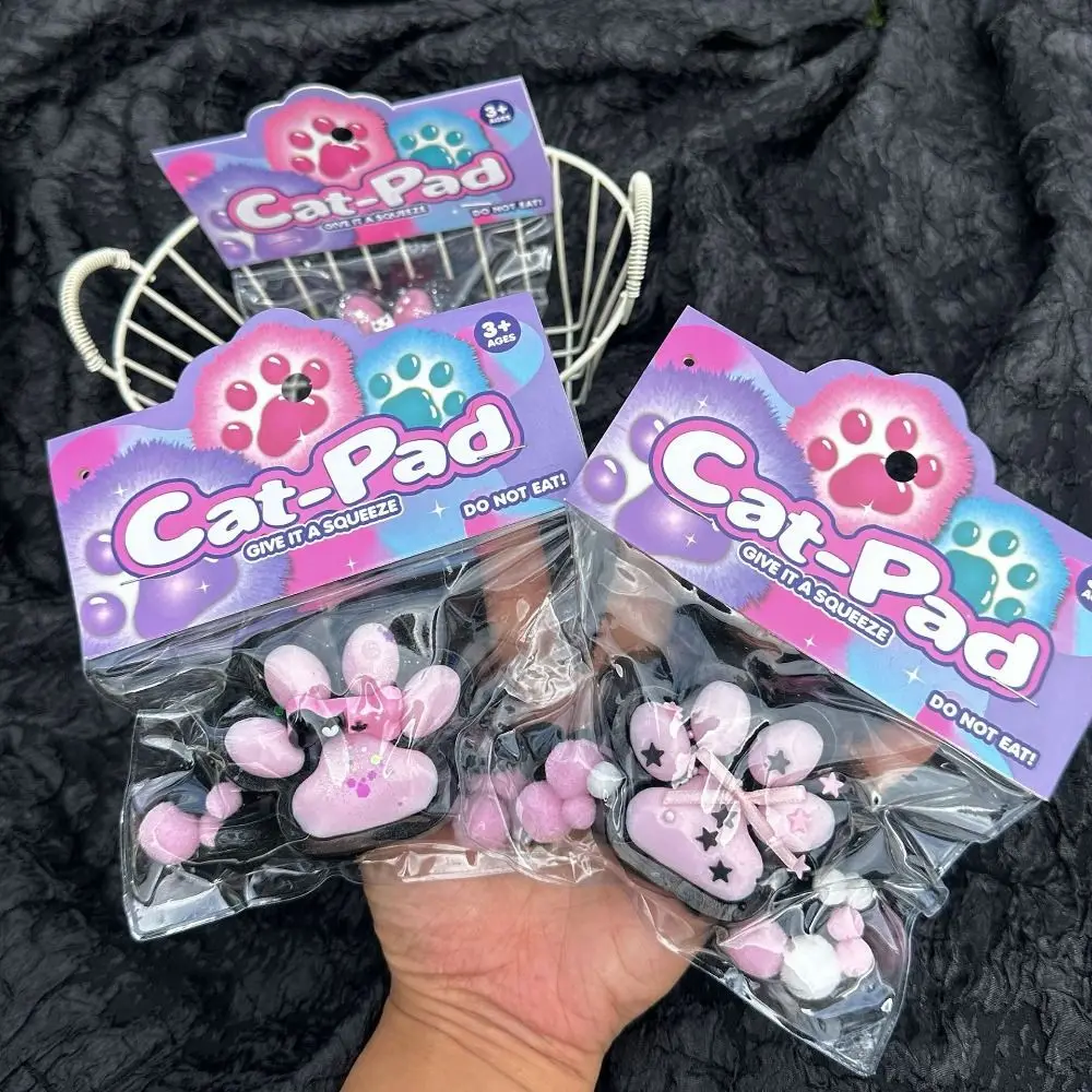 Funny Gift Soft Squeeze Cat Paw Toys Sticky Squeeze Toy Pinching Cat Paw Decompressing Pinching Cat Paw