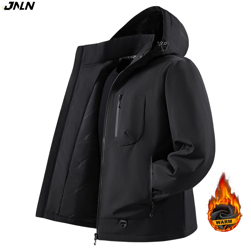 

JNLN мужская зимняя теплая ветровка с графеновой внутренней водонепроницаемой флисовой курткой для пешего туризма, кемпинга, альпинизма, катания на лыжах, термодождевик