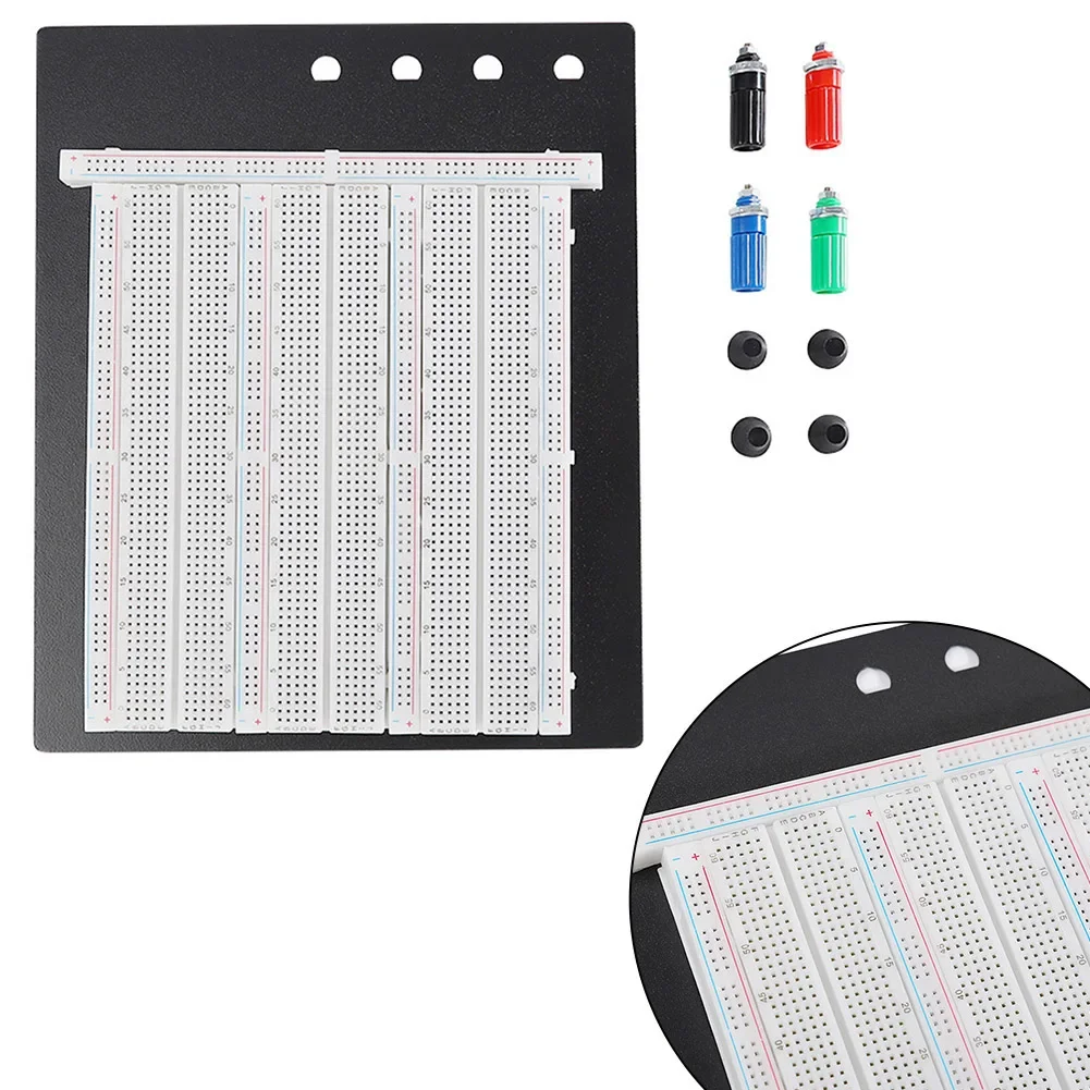 2390 Solderless Breadboard Circuit Test Board 2390 Tie Points 4 Binding Posts Aluminium ABS 16.5*10.1*0.85cm Electrical Equipmen