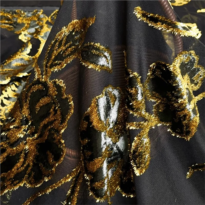 

High-end custom-made dress and cheongsam made of woven velvet brocade jacquard viscose fabric