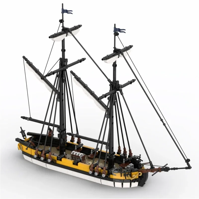 MOC-décennie s de Construction Modulaires pour Enfant, Briques, Modèle Militaire, Navy Royale, Bateau de Guerre Affrété, Technologie, Cadeaux, Bricolage, Assemblage