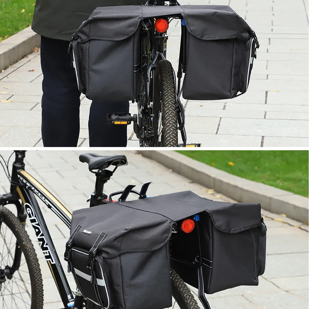 

25L Bicycle Carrier Bag Rear Rack Bike Trunk Bag Waterproof Double Side Rear Rack Bags Tail Seat Pannier Trunk Carrier Bike Bag