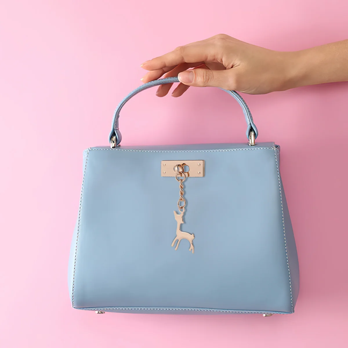 

10Pcs Decorative Buckle Deer Shaped Bag Buckle Elegant Zinc Alloy DIY Accessories Handmade Bag Material Golden Decorative