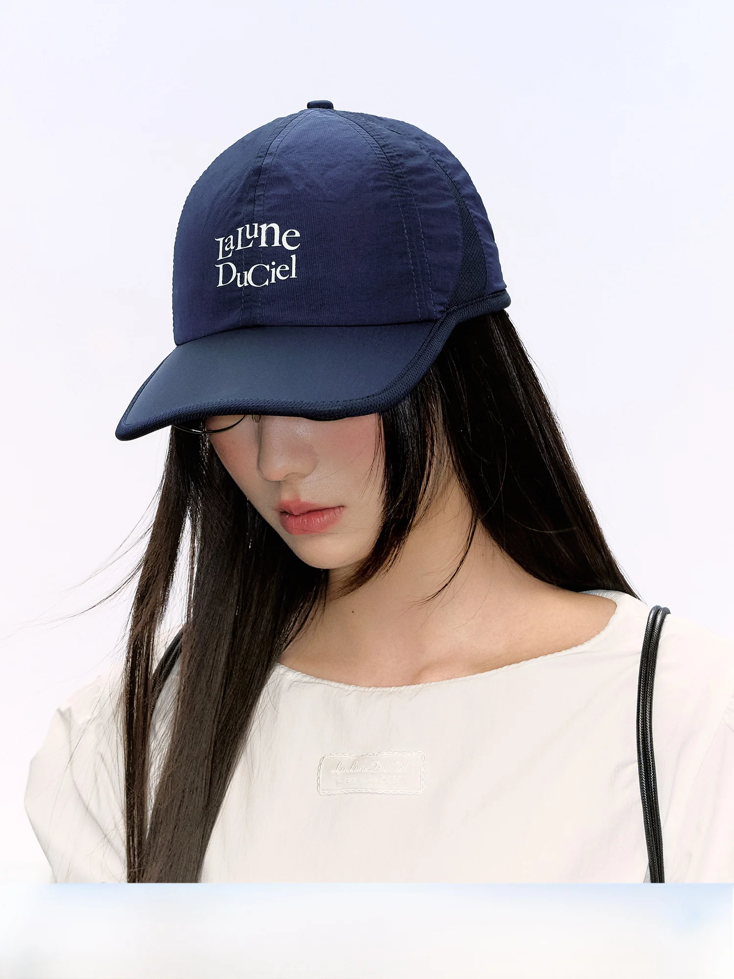 

LaluneDuCiel Logo Print Color Outdoor Baseball Cap Women's Face Slimming Summer Street Hat Casual Sle ort Brim Cap