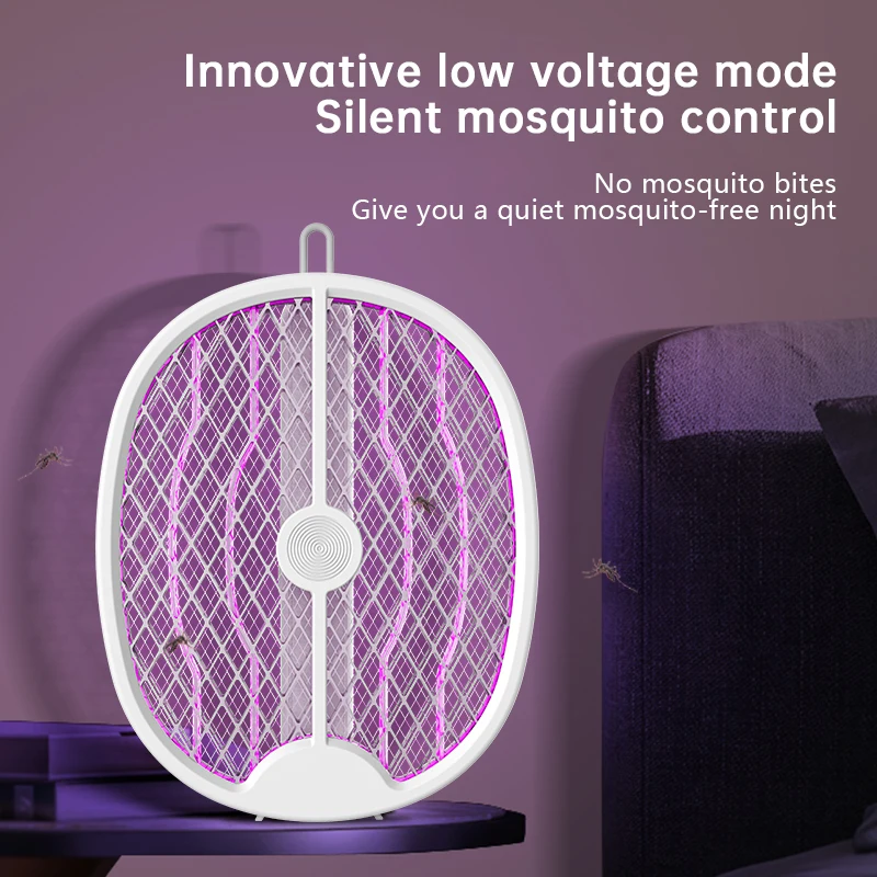 Hang Usb Elektrische Mug Swatter Outdoor 3000V Bug Zapper 180 Graden Opvouwbare Mosquito Racket Huishoudelijke Ultraviolet Fly Swatte