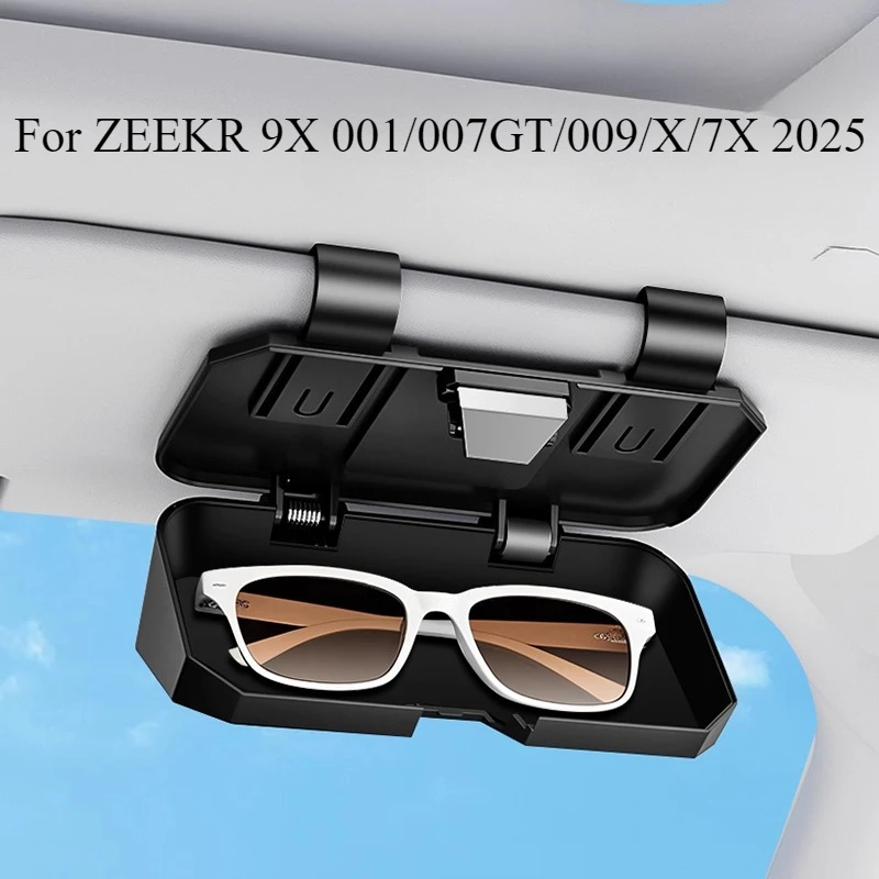 

Для ZEEKR 9X 001/007GT/009/X/7X 2025 чехол для очков с зажимом, автомобильный ящик для хранения солнцезащитных очков, аксессуар-органайзер