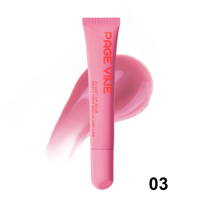 PAGE VINE Peptide Lipgloss, flüssig, wässrig, glänzend, Gelee-Tönung, Lippenfleck, feuchtigkeitsspendender, feuchtigkeitsspendender Lippenbalsam, sexy, prallere Lippen, Make-up