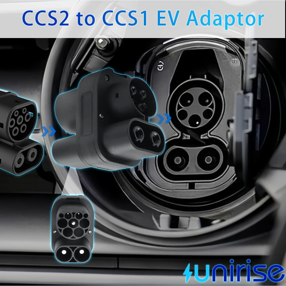 CCS2 to CCS1 Charger Adapter 250kw 1000V CCS 2 Charging Station DC Fast High power Adaptor for CCS1 Ev Car Charging Converter