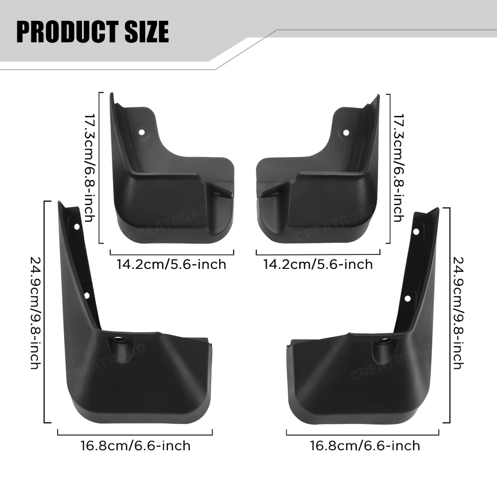 Custom Fit 4PCS Mud Flaps for Toyota Verso 2009 2010 2011 2012 2013 2014 2015 2016 2017 2018 No Drilling Splash Guards Fender