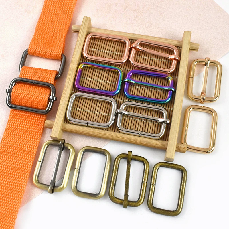 

5/10Pcs 16-50mm Bags Strap Metal O D Ring Buckle Tri-glides Roller Pin Buckles Dog Collar Adjuster Clasp DIY Hardware Accessoies