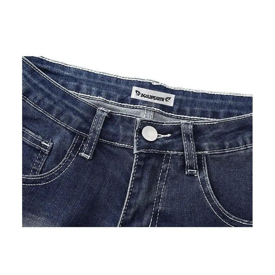

American Retro Hot Girl Low Waist Tight plus Size Bodycon Slimming Frayed Denim Shorts Women Summer New Style Casual Pure Color