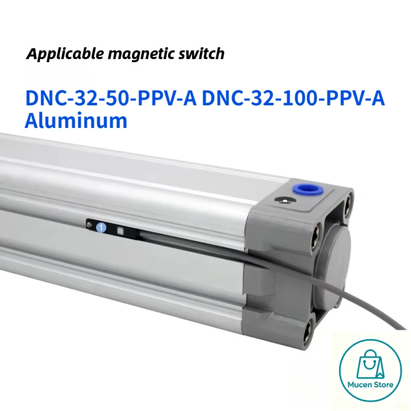 1PCS New Fst DNC32 Series Pneumatic Cylinder DNC-32-50-PPV-A DNC-32-100-PPV-A Aluminum Double Acting Air Cylinder ISO Standard